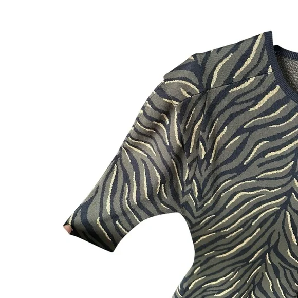 Sass & Bide Midi Dress Movement of Sound: animal print, button slot NWOT XS - Picture 5 of 10